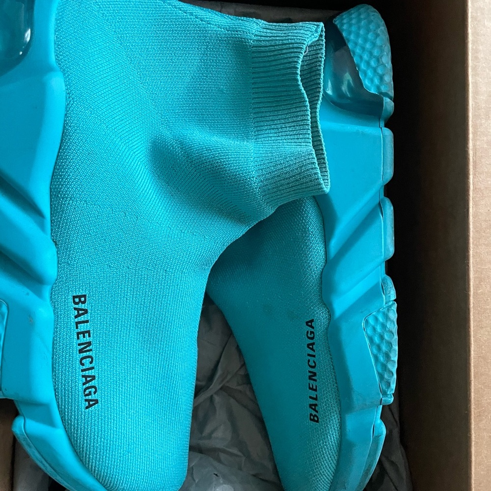 Turquoise Balenciaga socks